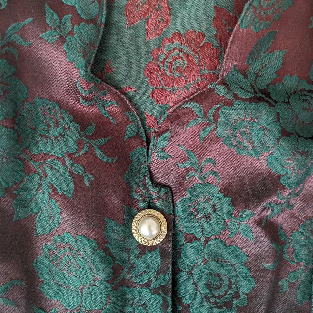 Vintage 80s Brocade Floral Retro Cocktail Dress - Byer Too - Picture 3 of 6